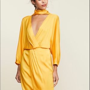 DVF Satin Cut-Out Dress